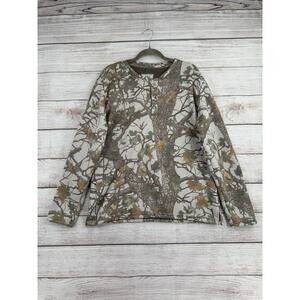 NoMAD Craft + Flow Camouflage Sherpa Lined‎ Waffle Knit Henley Mens L Gray Brown